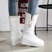 Leather Cotton Warm Snow Long 2025 Four Seasons New Anti-Slip Flat Mid Boots High Tube Women Shoes_vogvips.com