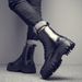 Men's Chelsea Boots Business Dress Leather Martin Leather Boots Handmade High Top Leather Shoes Vintage Short Boots_vogvips.com