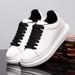 CombiQueen Men's White Leather Sneakers Casual Sports Shoes Violent Bear Brand Genuine Leather Couple's Versatile Footwear for Spring And Autumn_vogvips.com
