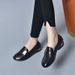 Genuine Soft Leather Fashion Chunky Heel Slip-On Square Toe Loafers Lazy Versatile British Style 2024 Spring Autumn New_vogvips.com