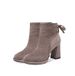Autumn Winter New Women's Thick High Heel Short 2025 Fleece Lined European American Lace-up British Style Martin Boots_vogvips.com