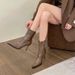 Women's Shoes Black Pointed Toe High Heeled Slim Boots, Autumn/Winter New Style, Petite Design, Stiletto Heel Slim Boots_vogvips.com