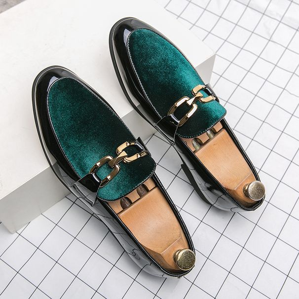 Autumn lazy bean suede pointed British small leather men's casual business wedding fashion shoes_vogvips.com