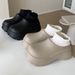 Trendy New Sports Style Outdoor Warm Fleece-Lined Cotton Shoes Waterproof Height-Increasing Thick-Soled Fashion Simple_vogvips.com