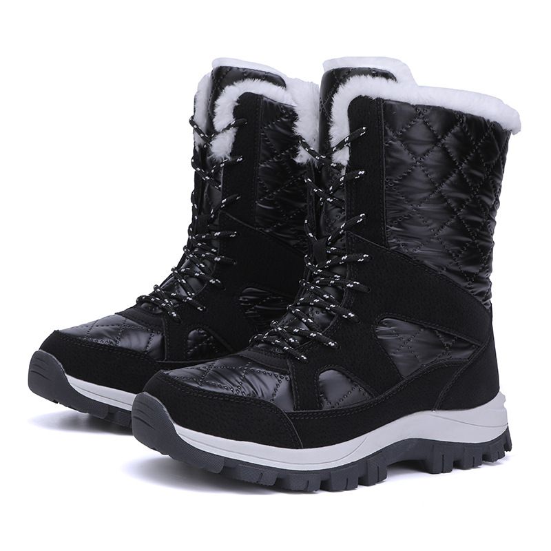 New Outdoor Snow Boots With Velvet Women's Winter Warm Sports Shoes Waterproof Long Tube Cotton Boots Mountaineering Boots_vogvips.com