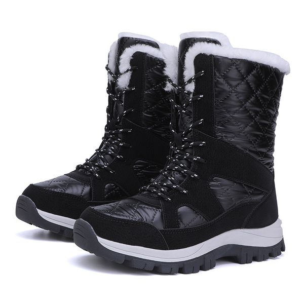 New Outdoor Snow Boots With Velvet Women's Winter Warm Sports Shoes Waterproof Long Tube Cotton Boots Mountaineering Boots_vogvips.com