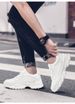 Men's Shoes Inner Height Increase Sports Casual Shoes Low-top Cowhide Surace Thick-soled Running Sports Small White Board Shoes_vogvips.com
