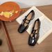 2025 New French Square Toe Thick Mary Jane Small Leather Gently Paired With Skirts, Mid Heeled Women's Singles Shoes_vogvips.com