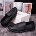 New Leather Casual Versatile Slip-On Soft Sole Loafers Fashion Trend Comfortable Men's Shoes_vogvips.com