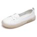 Genuine Leather White Sneakers For 2026 New Spring Summer Versatile Slip-On Soft Sole Pregnant Women Casual Shallow_vogvips.com