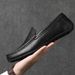 Top Layer Cowhide Loafers Casual Leather Sole Soft Surface Summer Breathable Versatile Slip-On Men's Shoes_vogvips.com