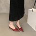 First Encounter Season Elegant Slimming Pointed Toe Cat Closed-Toe Sandals For Women, 2025 Summer New Soft Leather Thin_vogvips.com