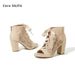 Summer Sandals Thick Heels High Heels Outdoor Wear Fish Mouth Lace Up Open Toe Large Size Women's Shoes_vogvips.com