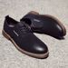 Men's shoes plus velvet cowhide trend low top casual shoes black inner height enhancement business Men's leather shoes_vogvips.com