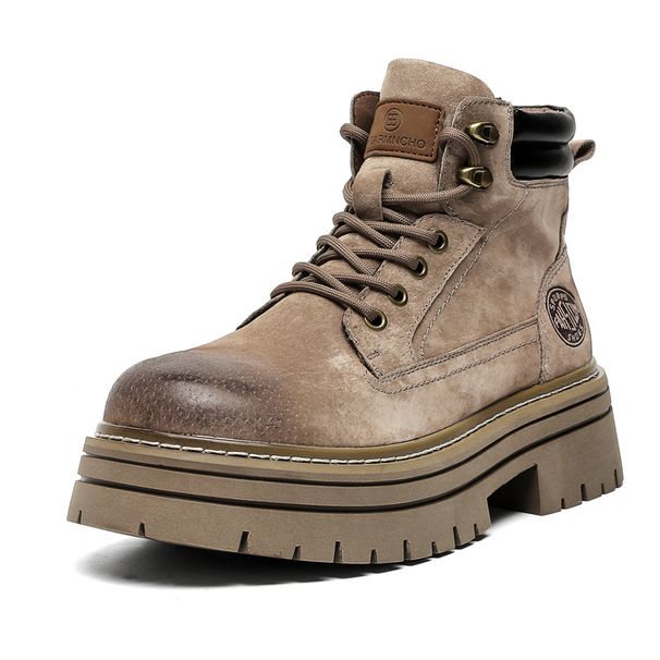 Thick-soled Heightening Men's And Women's Martin Boots Casual Outdoor Comfortable Mountaineering Retro Tooling Boots_vogvips.com