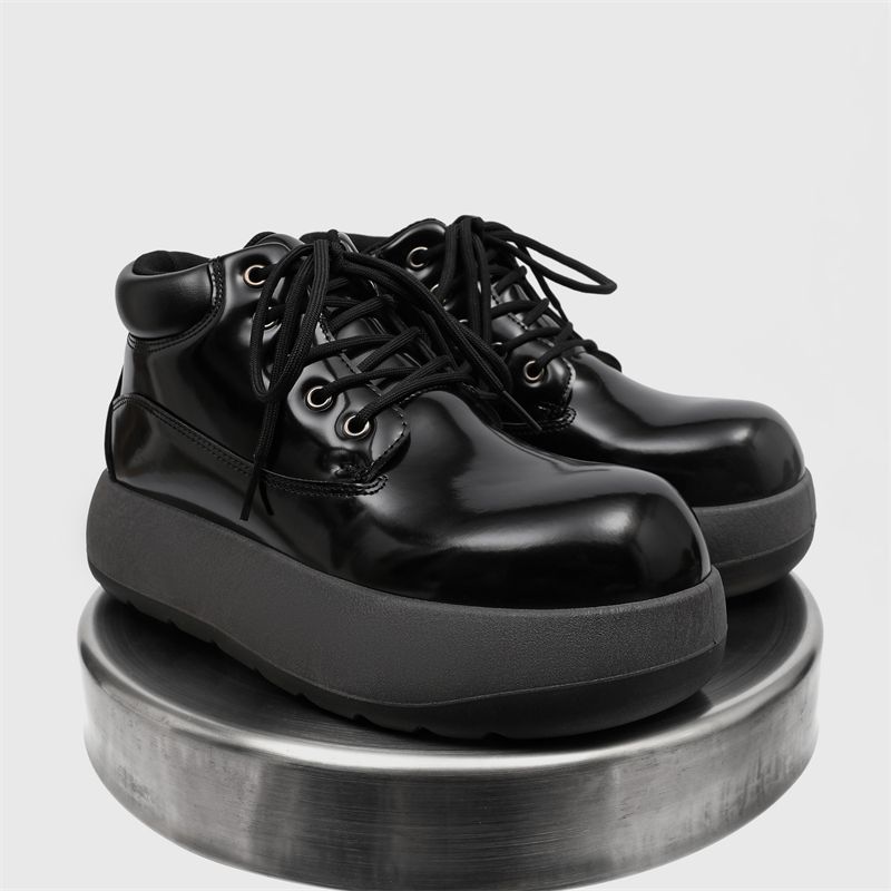 New Leather Spring Men's Shoes High-top Men's Heightening Tooling Martin Boots_vogvips.com