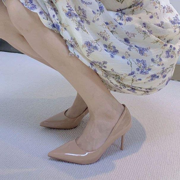 Purely Alluring Nude-colored High-heeled For Women, With Thin Heels, Sexy And Simple, Elegant Socialite Style,_vogvips.com