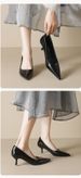 Pointed Single Shoes Women's Thin Heels Black Work Shoes Shallow Temperament High Heels Women Are Not Tired_vogvips.com