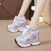Jiajia 2024 Spring Autumn Winter Korean Style High Heel 12CM Internal Height Increase Women's Thick Sole Platform Lace-up_vogvips.com