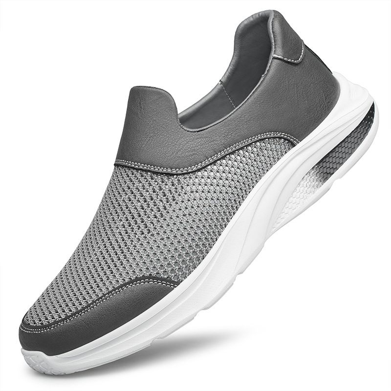 Mesh Shoes Men's Soft-soled Sports Casual Fly-woven Mesh Middle-aged Dad Shoes_vogvips.com