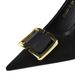 825-K57 Fashion High Slim Heels Shallow Mouth Pointed Suede Metal Buckle Decorative Single Shoes Women's_vogvips.com