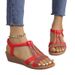 2026 Summer New In-Stock Fish-Mouth Wedge Heel Casual Foreign Trade Plus Size Bohemian Elastic Strap Rhinestone Sandals_vogvips.com