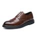 Euro Step Spring And Autumn New Pointed Toe British Style Lace-up Leather Brogue Carved Business Casual Formal Men's Shoes_vogvips.com