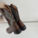 He Sui Style Chunky Heel Versatile Western Cowboy V Mouth Embroidered Pull-On Riding Mid-Calf Square Toe Horse Boots_vogvips.com