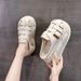Women's Woven Baotou Sandals And Slippers Women's Outwear Summer New Style Platform Thick Bottom All-match Hollow-out Roman Women's Sandals_vogvips.com