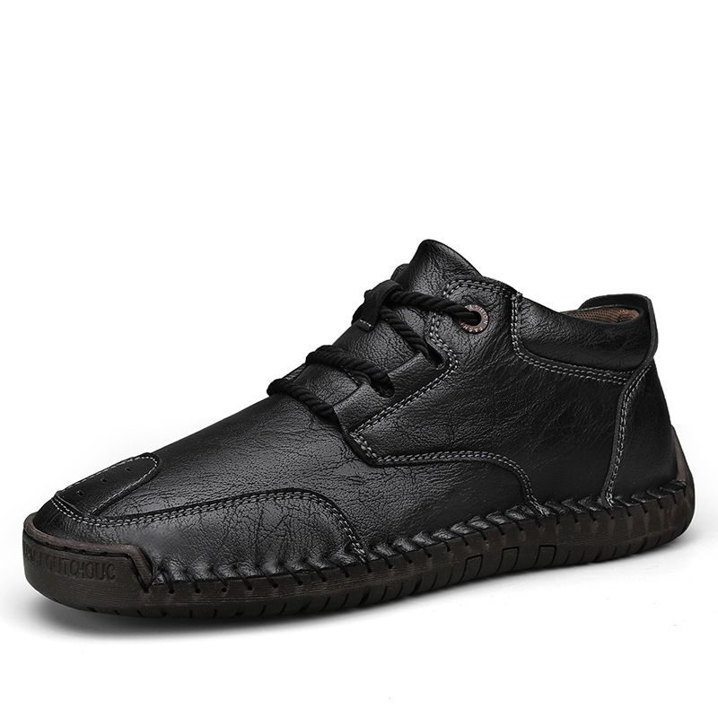 Men's Work Shoes, Autumn, Soft Sole, Lace-Up, Large Size, Trendy, Versatile, Mid-Top Casual Shoes_vogvips.com