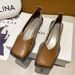 Style Low Heel Single For Women 2024 New Slip-On Loafers Square Toe Soft Sole Grandma Shoes Spring Autumn_vogvips.com