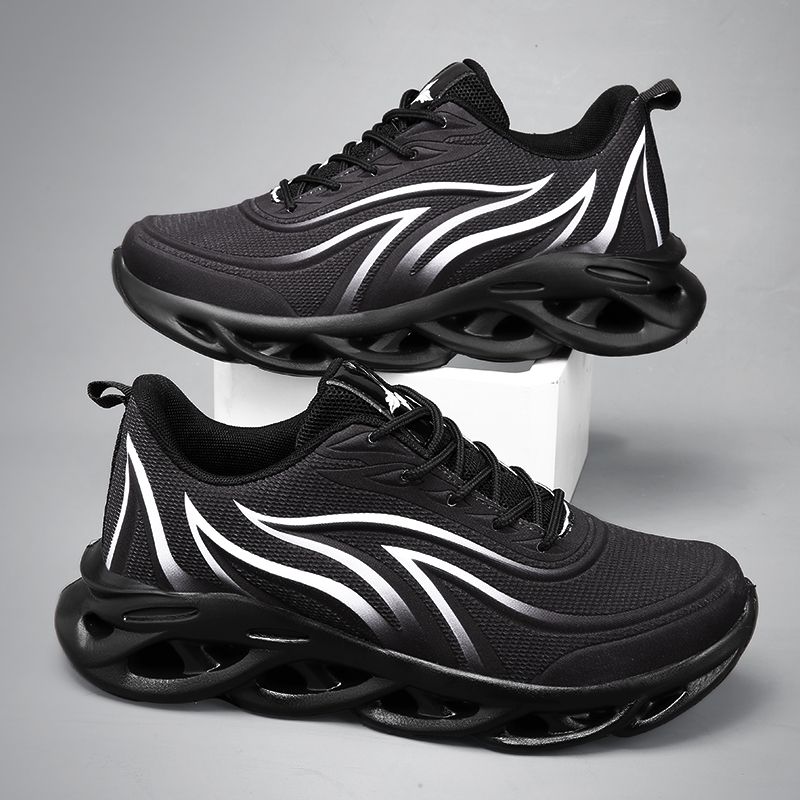 Shoes Men Fashion Athletic Sports Blade Cushioning Sneakers Knit Jogging Trainers Flame Printed Lightweight Running Shoe_vogvips.com