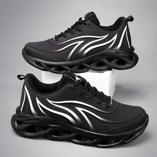 Shoes Men Fashion Athletic Sports Blade Cushioning Sneakers Knit Jogging Trainers Flame Printed Lightweight Running Shoe_vogvips.com