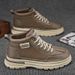 Martin Autumn New High Top Men's Trend Versatile Anti Slip Leather Casual Workwear Shoes Short Boots_vogvips.com