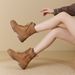 Canvas Martin For Women 2025 New Summer Outdoor Genuine Leather Breathable Hiking Shoes Desert Thick Sole Short Boots_vogvips.com