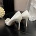 Women's Sexy Stiletto Heels White Satin Floral Design Pointed Toe Wedding Shoes Plus Size_vogvips.com
