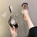 Women's Summer Fashion Transparent Crystal Stiletto Heel Platform Sandals - Runway Style_vogvips.com