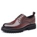 Business casual leather shoes round head increase shoes Leather soft soled formal men's shoes thick soled loafers_vogvips.com