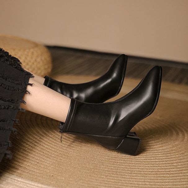 Autumn Winter New Small Martin For Women 31 32 33 Elastic Slimming Pointed Toe Large Size Women's Short Boots 41 To 43_vogvips.com