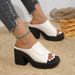New Waterproof Platform Thick Bottom Flip-flops Wear Muffin Bottom High-heeled Slippers_vogvips.com
