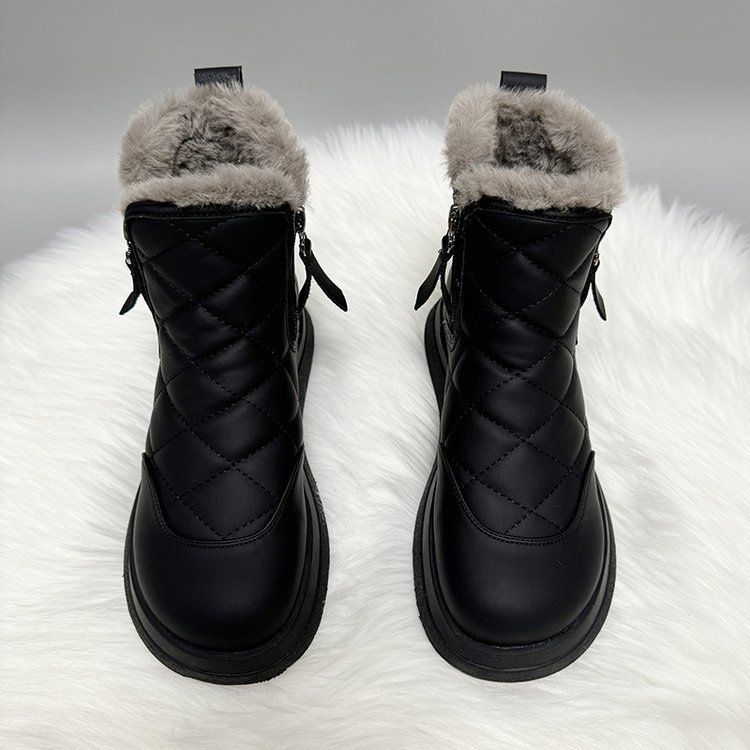 Women's Snow Winter 2024 New Style Fleece Lined Thickened Northeastern Cotton Shoes Waterproof Non-Slip Cold-Proof Warm_vogvips.com