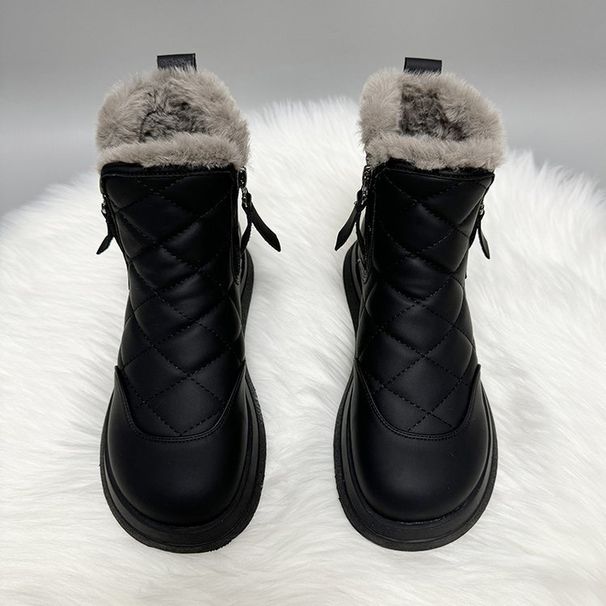 Women's Snow Winter 2024 New Style Fleece Lined Thickened Northeastern Cotton Shoes Waterproof Non-Slip Cold-Proof Warm_vogvips.com