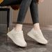 HY2515 New 2025 Spring And Autumn Women's Shoes, Thick-Soled Simple Low-Top Height-Increasing College Style Fashion_vogvips.com