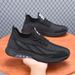 Men's 2026 Summer New Fashion Casual Foreign Trade Fly-knit Mesh Shoes Wholesale Breathable Solid Color Sneakers_vogvips.com