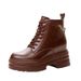 Trendy Sunday Autumn Winter Women's New Small Size Wedge Thick Sole Height Increasing Versatile Martin Short Boots_vogvips.com