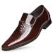 Melden 7701 cross-border crocodile pattern men's patent leather business leather shoes slip-on pointed toe slim leather shoes men's shoes_vogvips.com