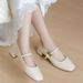 Mary Temperament Small Fragrant Wind Small Leather Shoes Women Shallow Mouth Evening Wind Fashion Lightweight Single Shoes Women_vogvips.com