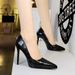 3255-5 Style Banquet Super High Heels Women's With Thin Heels, Shallow Mouth, Pointed Toe, Stone Pattern, Sexy Nightclub_vogvips.com