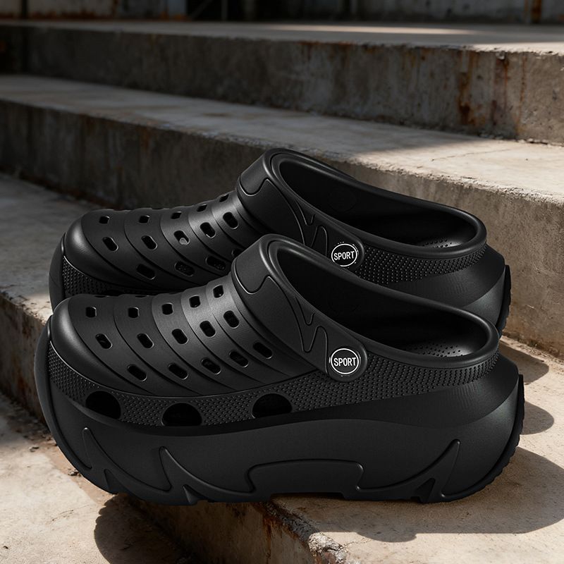 Fashion European Style Women's 9cm Platform Clogs Non Slip Thick Sole Closed Toe Sandals Summer Outdoor Slippers_vogvips.com