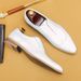 White leather men's leather business formal British simple pointed Oxford shoes real Body shop men's shoes_vogvips.com